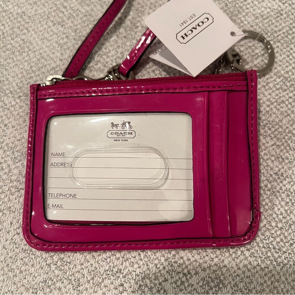 Coach SV/Magenta CC Wristlet Pink F48716 - Picture 6 of 14